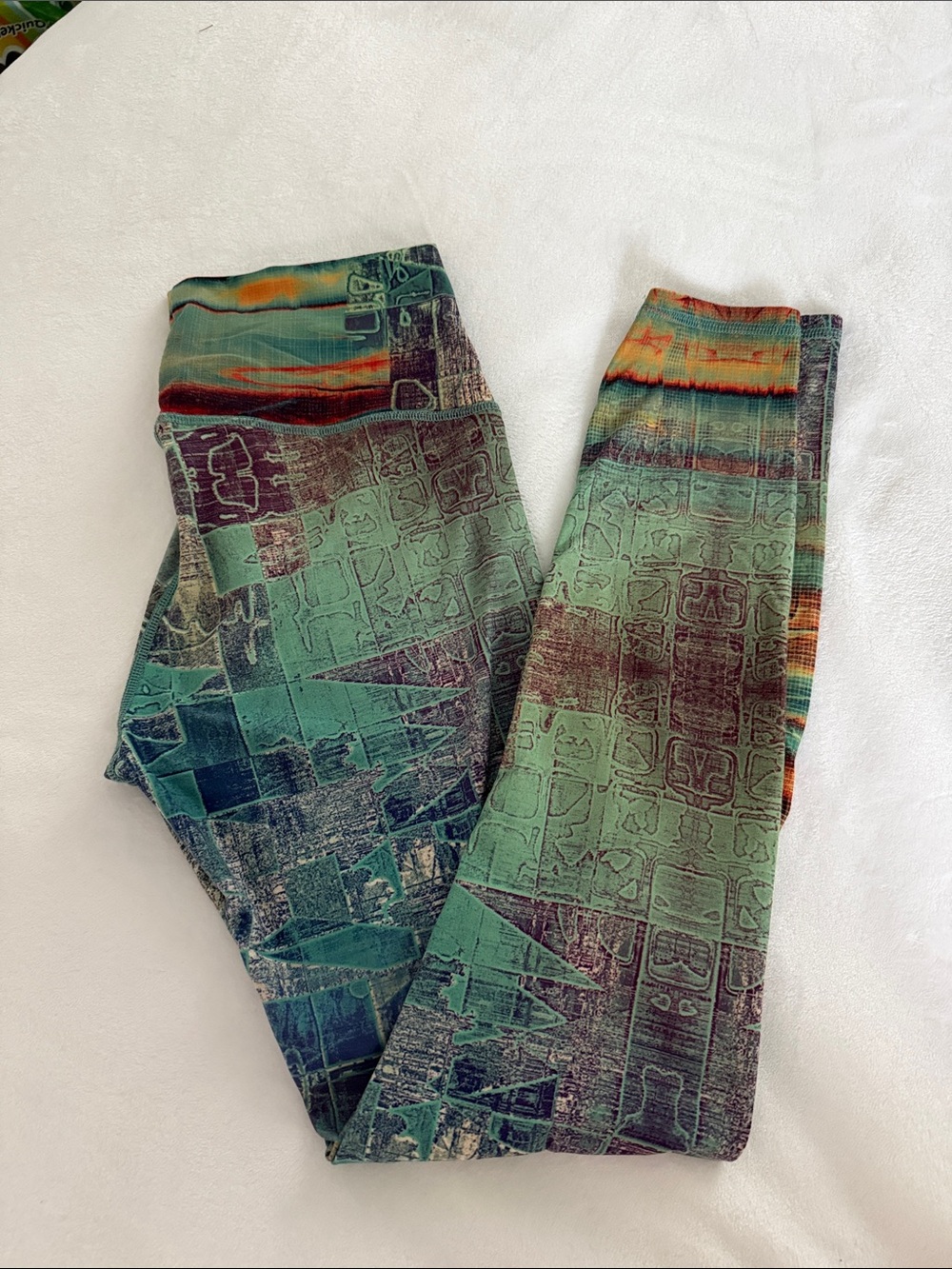 Niyama Sol Teal & Rust Patterned Leggings